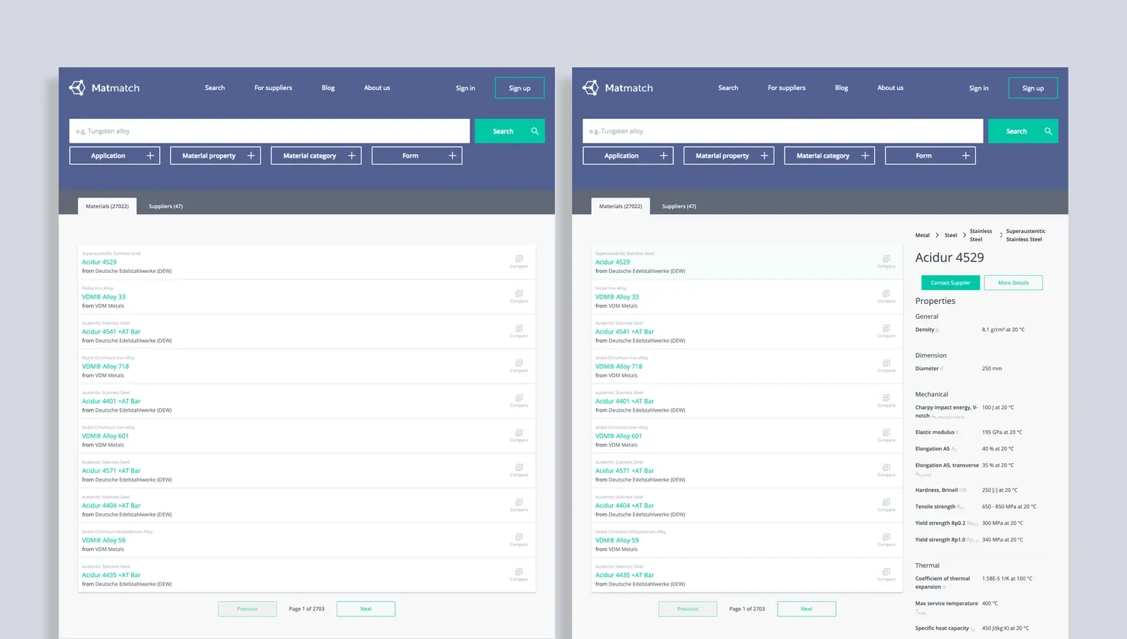 Matmatch platform screen
