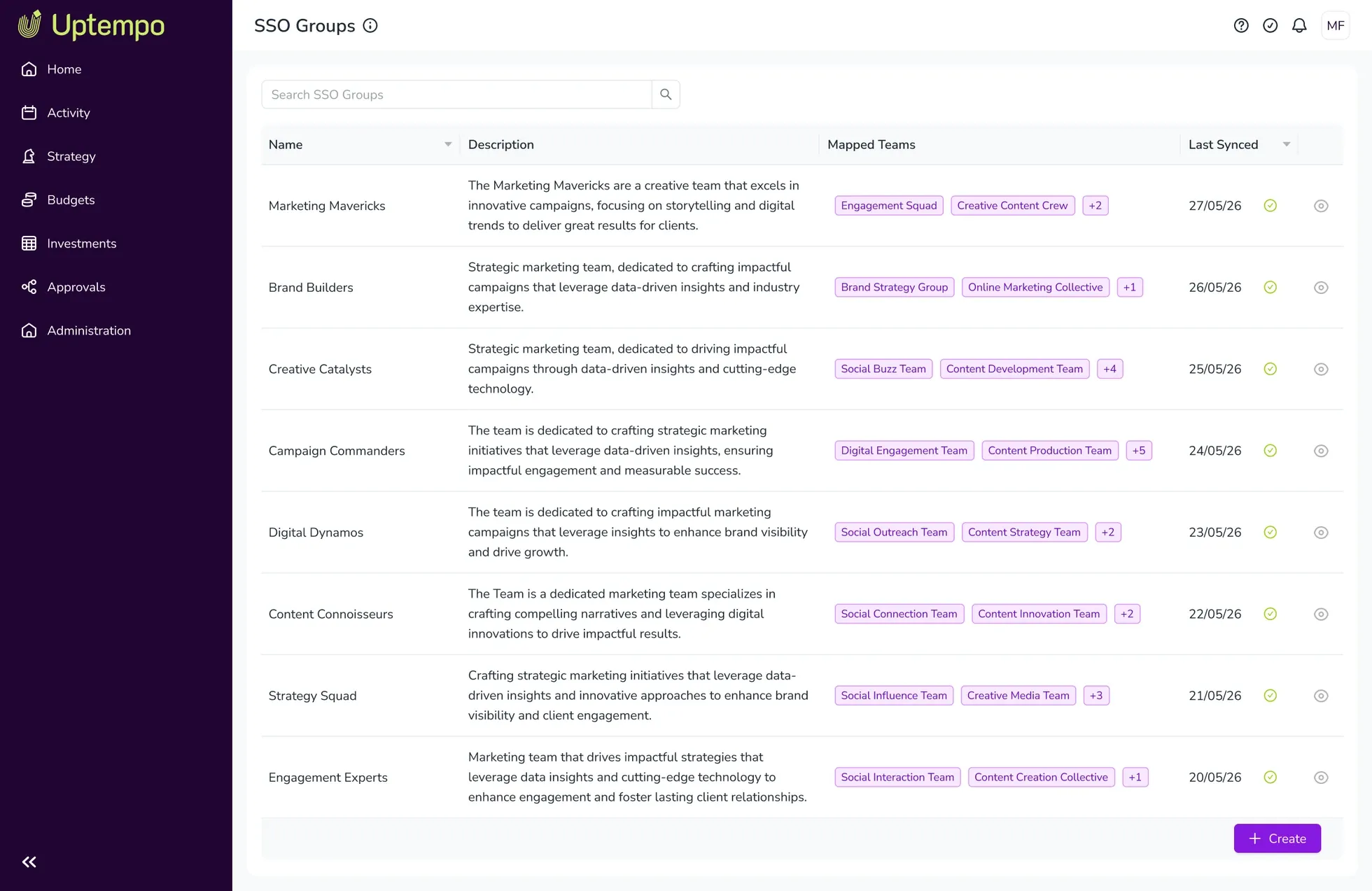 Screen showing tasks now visible directly to users