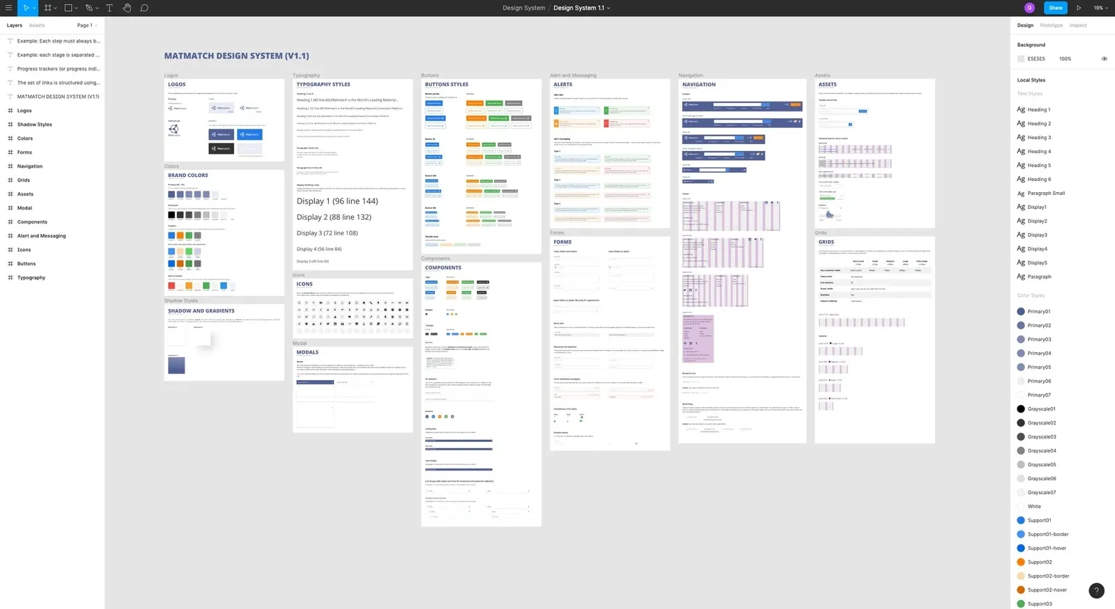 Design system and UI guidelines documentation